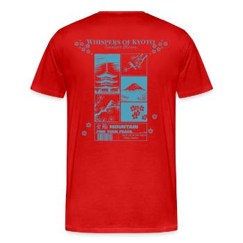 Kyoto Blütenzeit Zeitlose Blüte - Männer Premium Bio T-Shirt - Rot - Hinten - Damien (186cm)