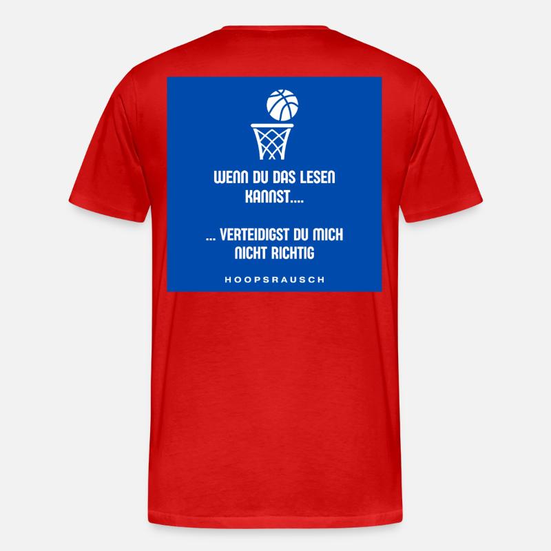 Lesen oder Verteidigen Spruch Hoopsrausch - Männer Premium Bio T-Shirt - Rot