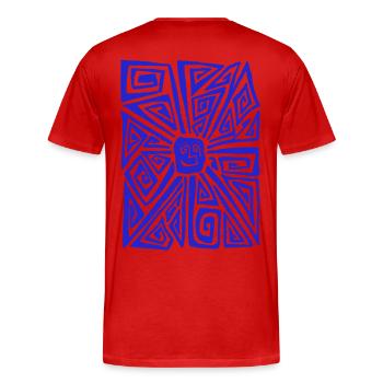 STRANGE SUN - T-shirt bio Premium Homme - rouge - Dos - Damien (186cm)