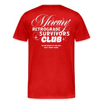 Mercury Retrograde Survivors Club - Men's Premium Organic T-Shirt - red - Back - Damien (186cm)