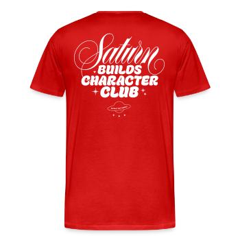 Saturn Shapes Club des Personnages - T-shirt bio Premium Homme - rouge - Dos - Damien (186cm)