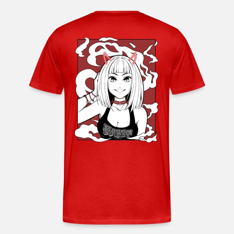 Anime Teufel Mädchen Goth Design - Männer Premium Bio T-Shirt - Rot