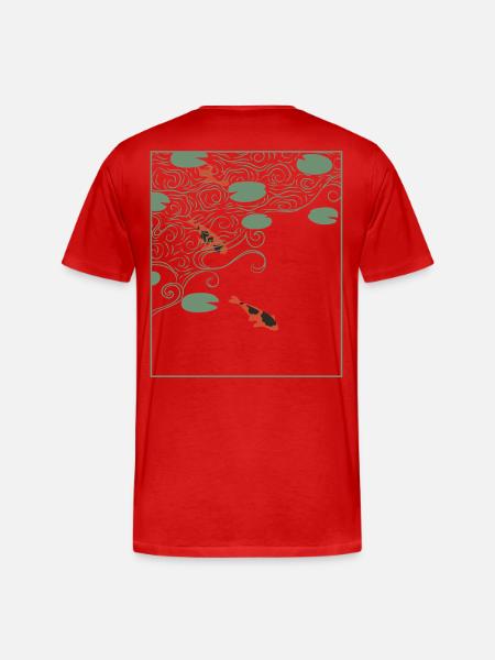 Wabi-sabi-Stil Koi-Karpfen - Männer Premium Bio T-Shirt - Rot