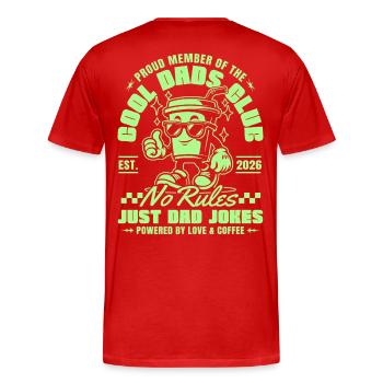 Cool Dads Club - Dad 2026 Gift Father Father's Day - Men's Premium Organic T-Shirt - red - Back - Damien (186cm)