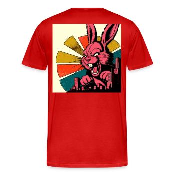 Evil Bunny Rampage - Men's Premium Organic T-Shirt - red - Back - Damien (186cm)