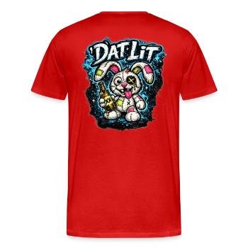DatLit Bunny Graffiti - T-shirt bio Premium Homme - rouge - Dos - Damien (186cm)