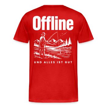 Natur statt Handy - Männer Premium Bio T-Shirt - Rot - Hinten - Damien (186cm)