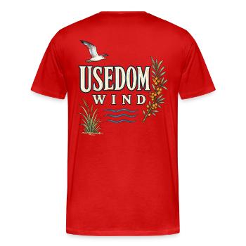 Usedom Wind – Amour côtier sur la mer Baltique - T-shirt bio Premium Homme - rouge - Dos - Damien (186cm)
