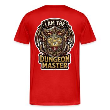 Je suis le maître du jeu Dragon D20 Art - T-shirt bio Premium Homme - rouge - Dos - Damien (186cm)
