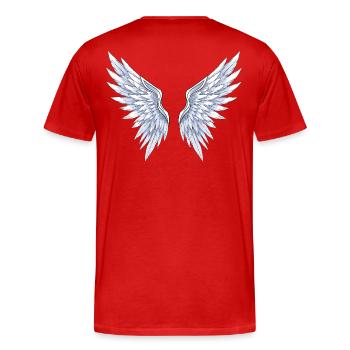 Anime Engel - Männer Premium Bio T-Shirt - Rot - Hinten - Damien (186cm)