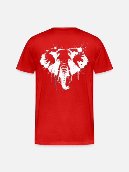White Elephant Splash - Männer Premium Bio T-Shirt - Rot