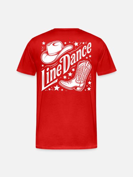 Line Dance Western Logo - Men's Premium Organic T-Shirt - red