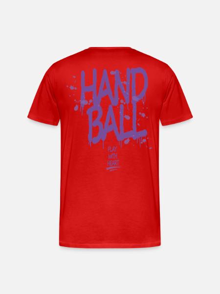 Handball Graffiti with Heart - Men's Premium Organic T-Shirt - red