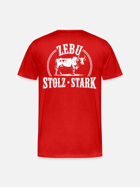 Zebu Stolz Stark Logo - Männer Premium Bio T-Shirt - Rot