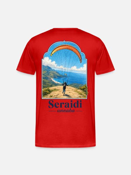 Panorama-Gleitschirmfliegen Annaba - Männer Premium Bio T-Shirt - Rot