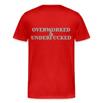 Surmené - T-shirt bio Premium Homme - rouge - Dos - Damien (186cm)