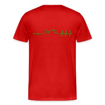 Puls Superbike schattiert - Männer Premium Bio T-Shirt - Rot - Hinten - Damien (186cm)