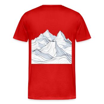 Great Waves of White Mountains - Men's Premium Organic T-Shirt - red - Back - Damien (186cm)