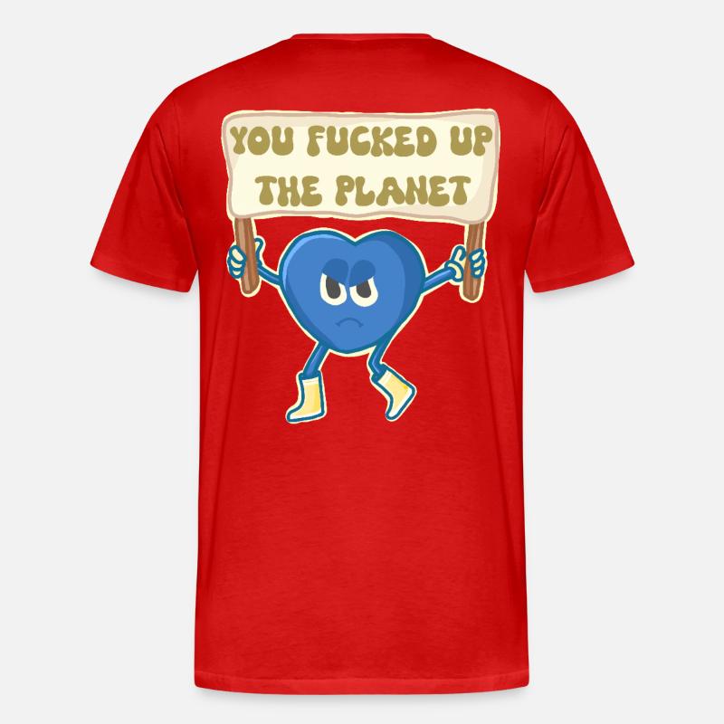 Klimaaktivistin Retro-Maskottchen - Männer Premium Bio T-Shirt - Rot