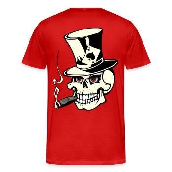 skull poker - T-shirt bio Premium Homme - rouge - Dos - Damien (186cm)