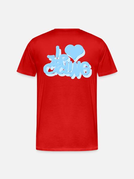 I_love_Cycling_babyblau - Men's Premium Organic T-Shirt - red
