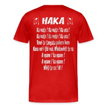 maori_haka_rugby - T-shirt bio Premium Homme - rouge - Dos - Damien (186cm)