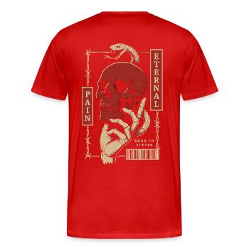 Eternal Pain – Born to Suffer - Men's Premium Organic T-Shirt - red - Back - Damien (186cm)