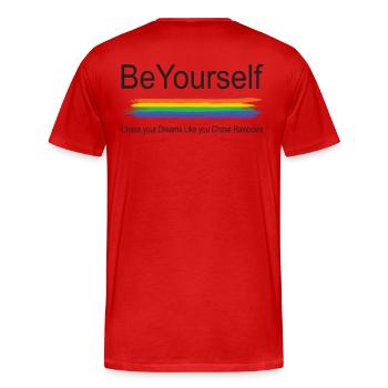Soyez vous-même - T-shirt bio Premium Homme - rouge - Dos - Damien (186cm)