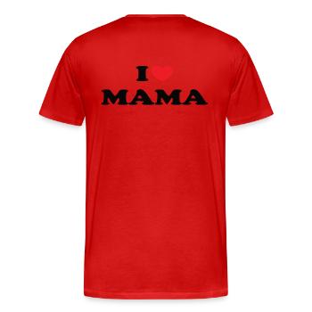 I Love Mama - Men's Premium Organic T-Shirt - red - Back - Damien (186cm)