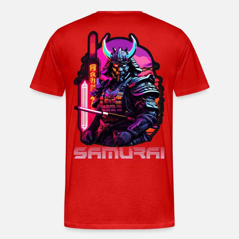 Samurai - Männer Premium Bio T-Shirt - Rot