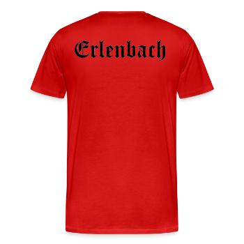 Erlenbach Schriftzug Schwarz - Männer Premium Bio T-Shirt - Rot - Hinten - Damien (186cm)