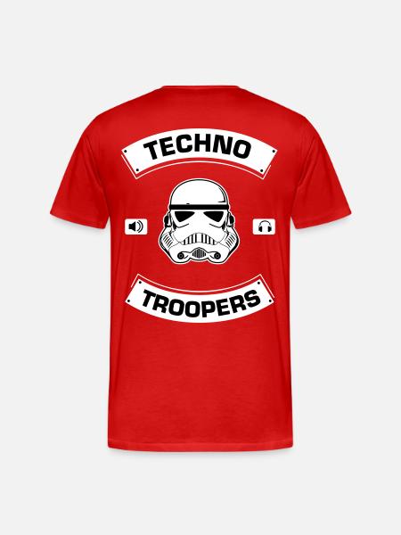techno troopers - Männer Premium Bio T-Shirt - Rot