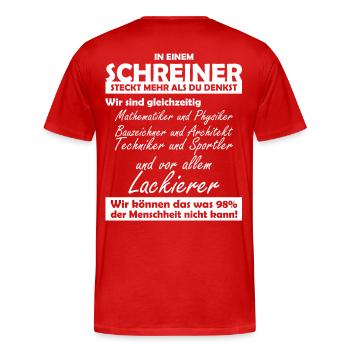 Schreiner - Männer Premium Bio T-Shirt - Rot - Hinten - Damien (186cm)