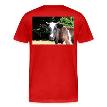 Affiche de vache - T-shirt bio Premium Homme - rouge - Dos - Damien (186cm)