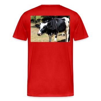 Affiche de vache - T-shirt bio Premium Homme - rouge - Dos - Damien (186cm)
