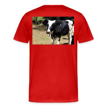 Affiche de vache - T-shirt bio Premium Homme - rouge - Dos - Damien (186cm)