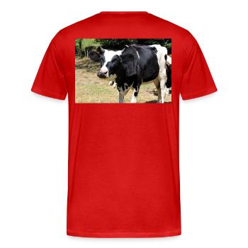 Affiche de vache - T-shirt bio Premium Homme - rouge - Dos - Damien (186cm)