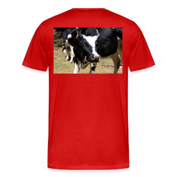 Affiche de vache - T-shirt bio Premium Homme - rouge - Dos - Damien (186cm)