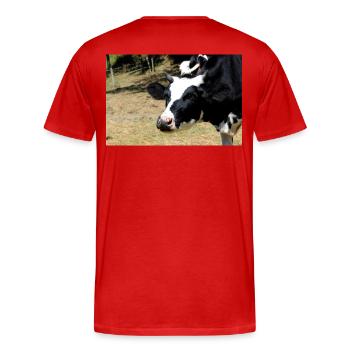 Affiche de vache - T-shirt bio Premium Homme - rouge - Dos - Damien (186cm)