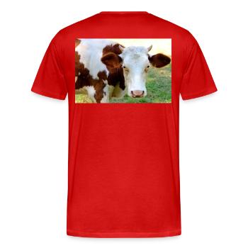 Affiche de vache - T-shirt bio Premium Homme - rouge - Dos - Damien (186cm)