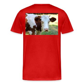 Affiche de vache - T-shirt bio Premium Homme - rouge - Dos - Damien (186cm)