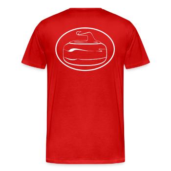 Le curling est un art - blanc - T-shirt bio Premium Homme - rouge - Dos - Damien (186cm)