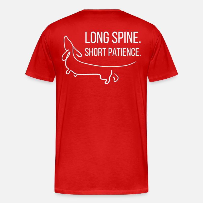 Kurzbeinig. Dickköpfig. Dackel. - Männer Premium Bio T-Shirt - Rot