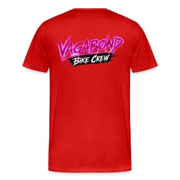 VAGABØ ND_BIKE_CREW_2 - T-shirt bio Premium Homme - rouge - Dos - Damien (186cm)