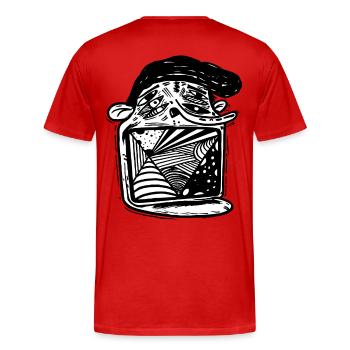 abstraktes gesicht kunst geschenk shirt - Männer Premium Bio T-Shirt - Rot - Hinten - Damien (186cm)