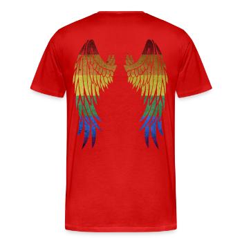Ailes arc-en-ciel Ailes arc-en-ciel - T-shirt bio Premium Homme - rouge - Dos - Damien (186cm)
