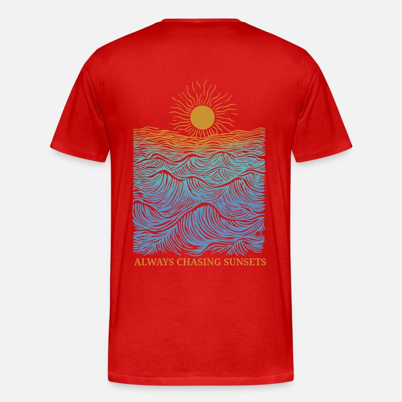Always chasing sunsets - Männer Premium Bio T-Shirt - Rot