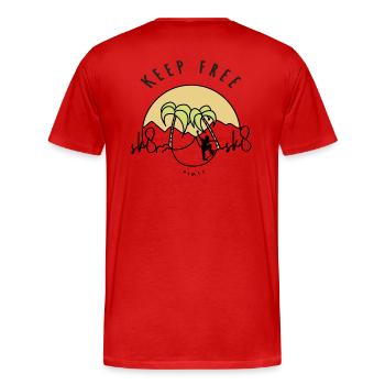 Patiner - garder libre (coloré) - T-shirt bio Premium Homme - rouge - Dos - Damien (186cm)