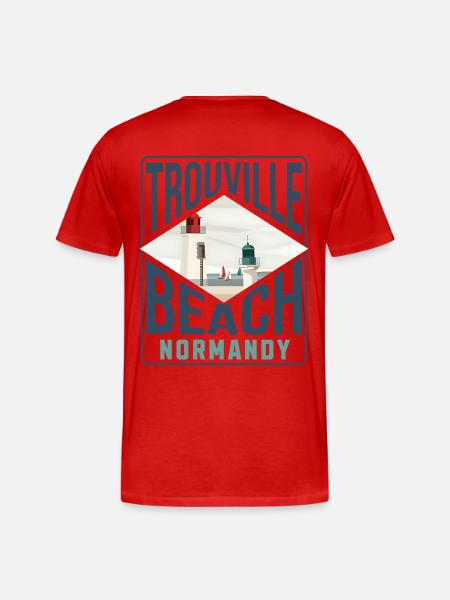 Trouville beach Normandy blc - Men's Premium Organic T-Shirt - red