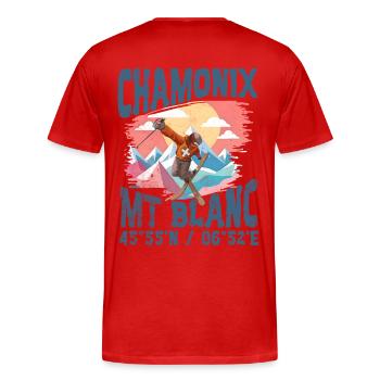 Chamonix freestyle blc - Men's Premium Organic T-Shirt - red - Back - Damien (186cm)